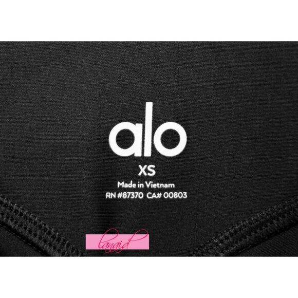 Alo Airlift Mesh High-Waist Celeste Capri Black Sheer Cut-Outs Cutouts Hi-Rise - Picture 11 of 12